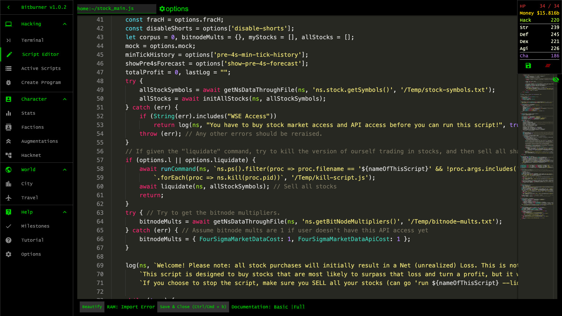 Bitburner screenshot 7