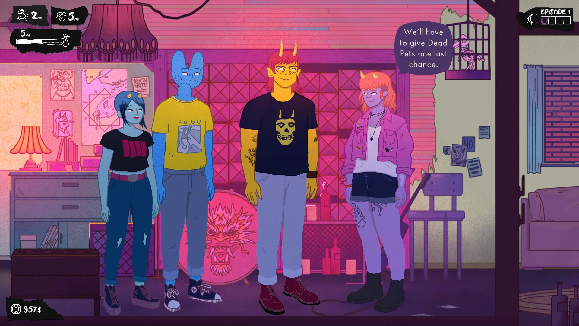 Dead Pets: A Punk Rock Slice of Life Sim screenshot 1