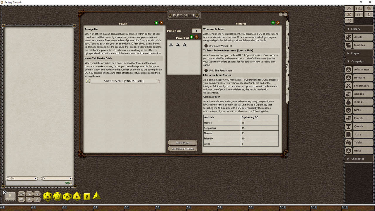 Fantasy Grounds - Kingdoms & Warfare screenshot 11