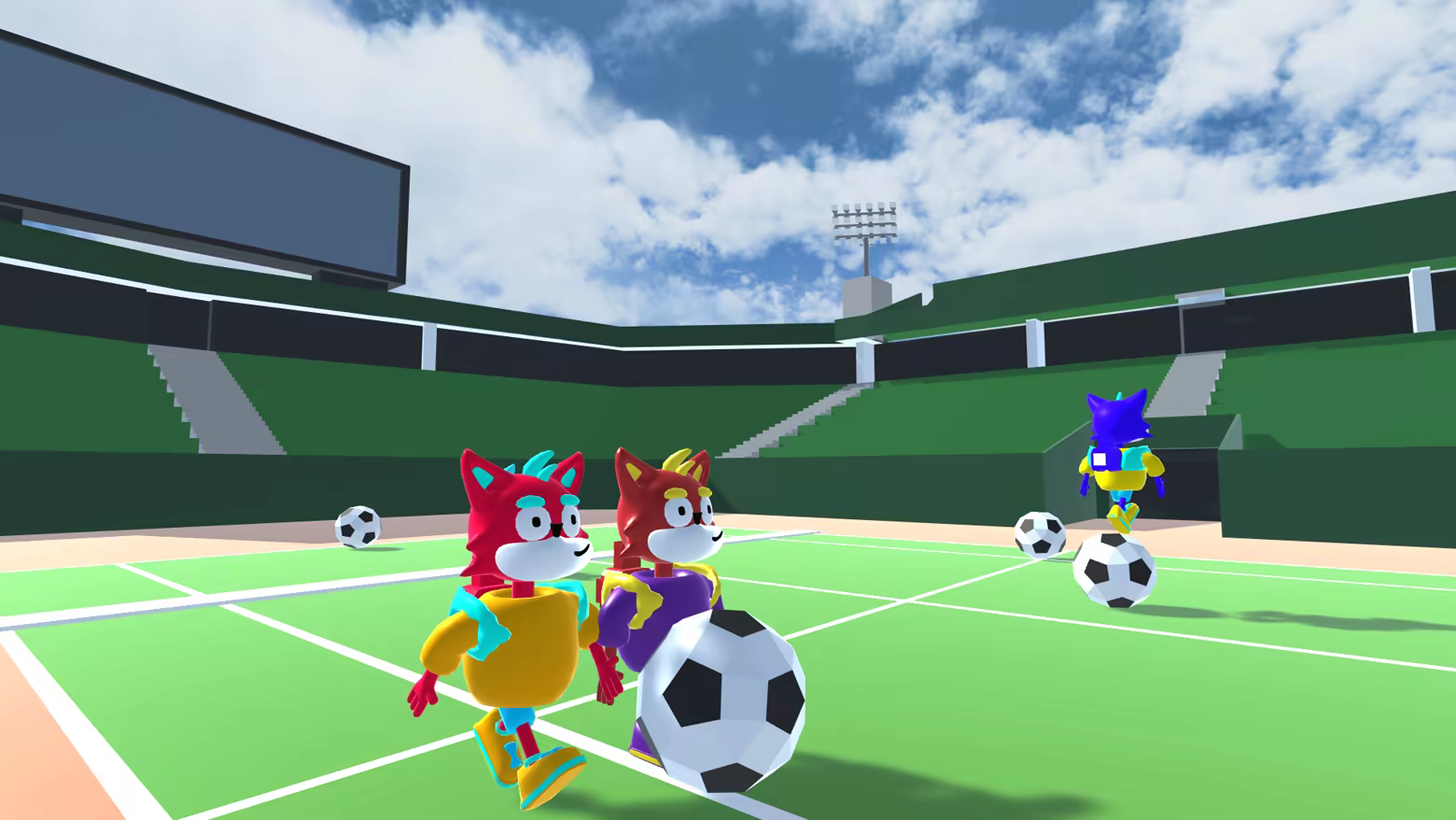 A screenshot of Party Slime Time showcasing the mini game Team Football