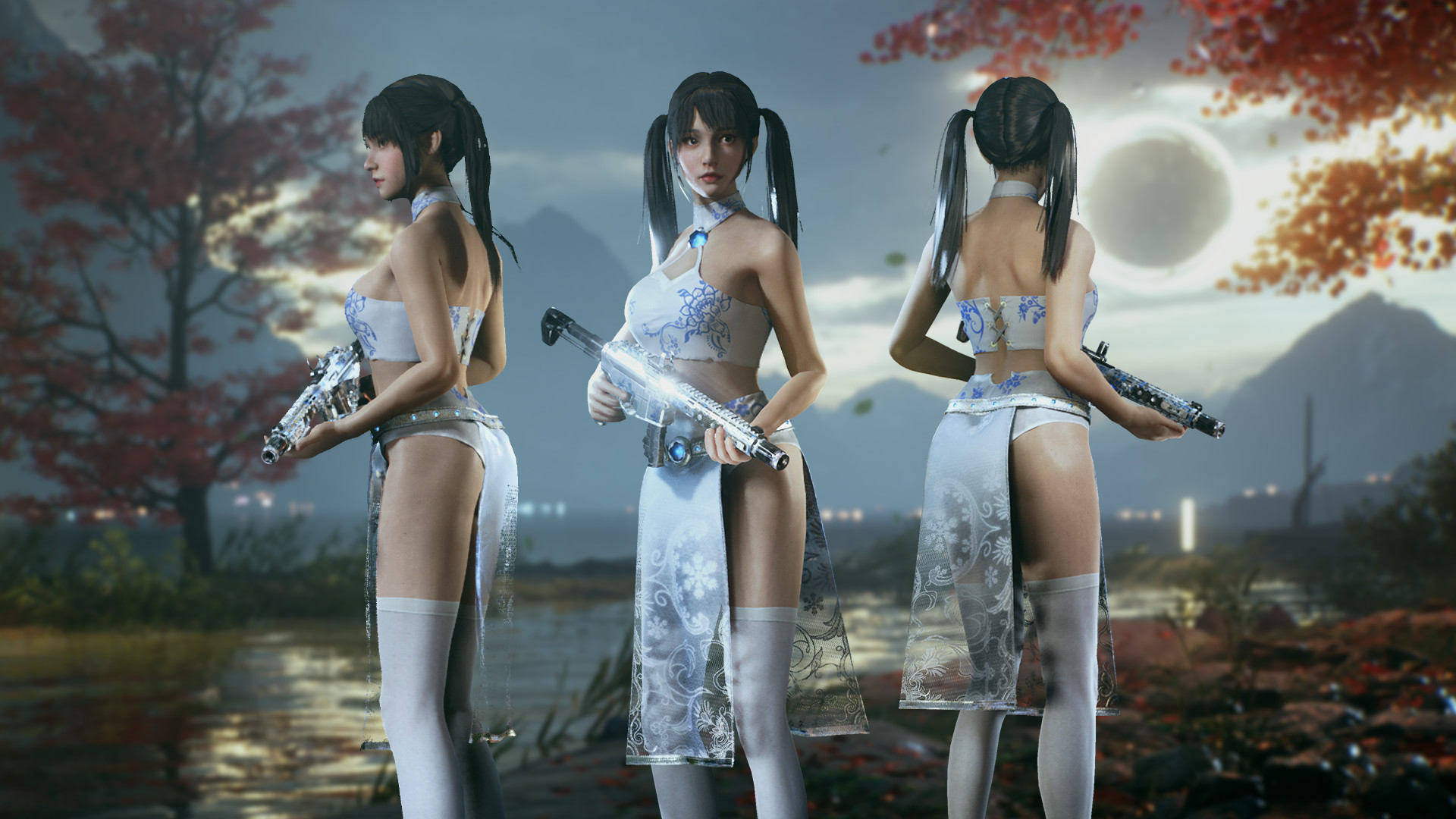 Bright Memory: Infinite Cheongsam (Blue Flowers) DLC screenshot 1