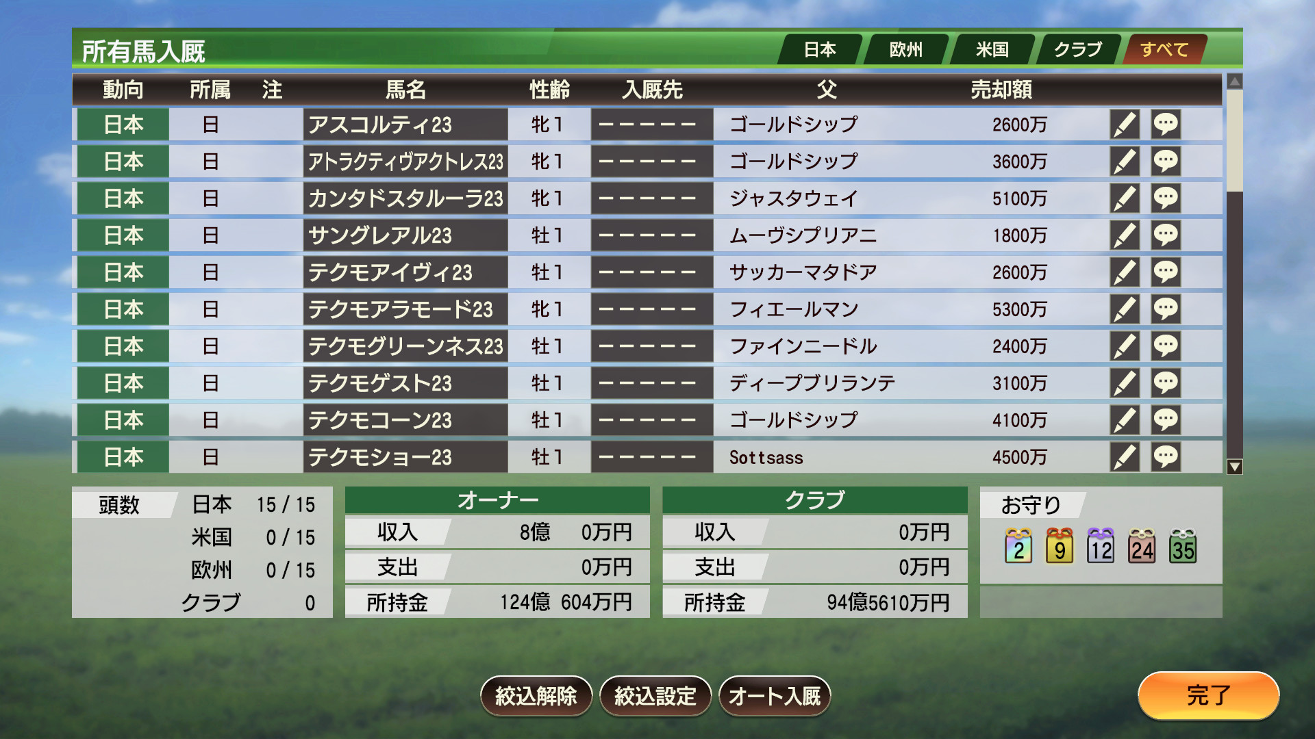 WP9 2022 競走馬・所有頭数＋5 on Steam