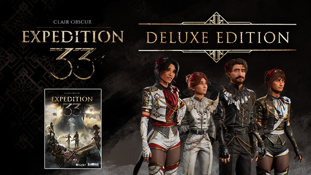 The Deluxe Edition includes:  Clair Obscur: Expedition 33 Base Game The Flowers Collection - Six outfits and hairstyles inspired by the Flowers of Lumière, along with six additional Gommage outfit variations. One for each playable character. Clair - A custom outfit for Maelle Obscur - A custom outfit for Gustave