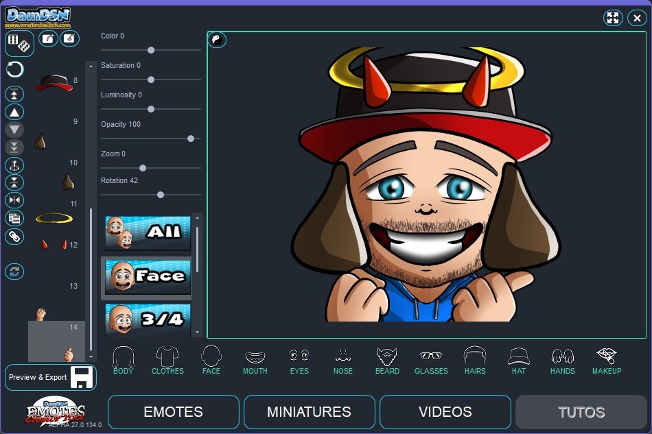 Emotes creator tool - Hats & Caps screenshot 2