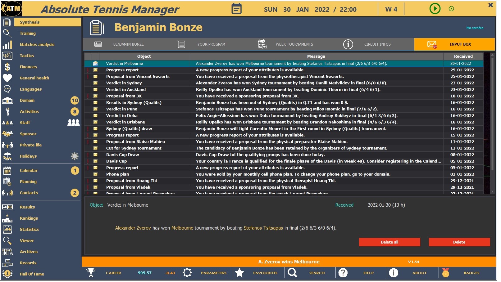 Absolute Tennis Manager screenshot 21