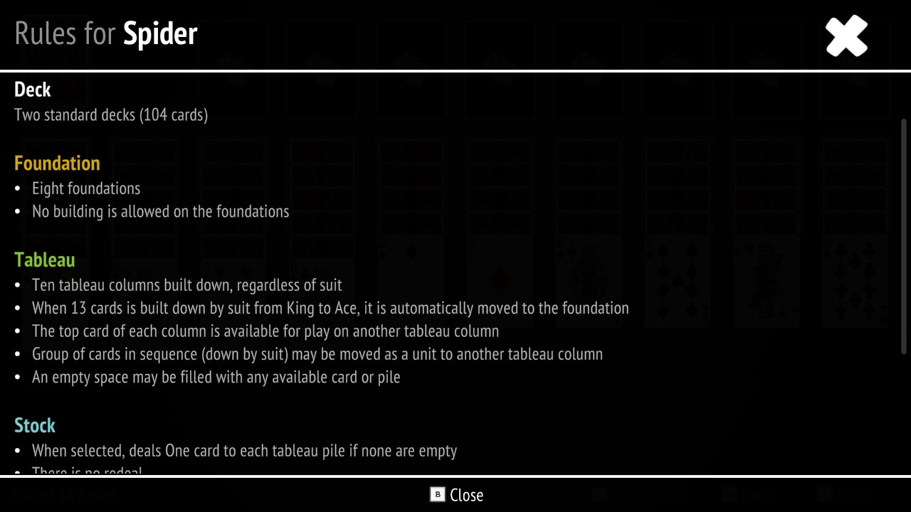 Spider Solitaire Collection screenshot 3