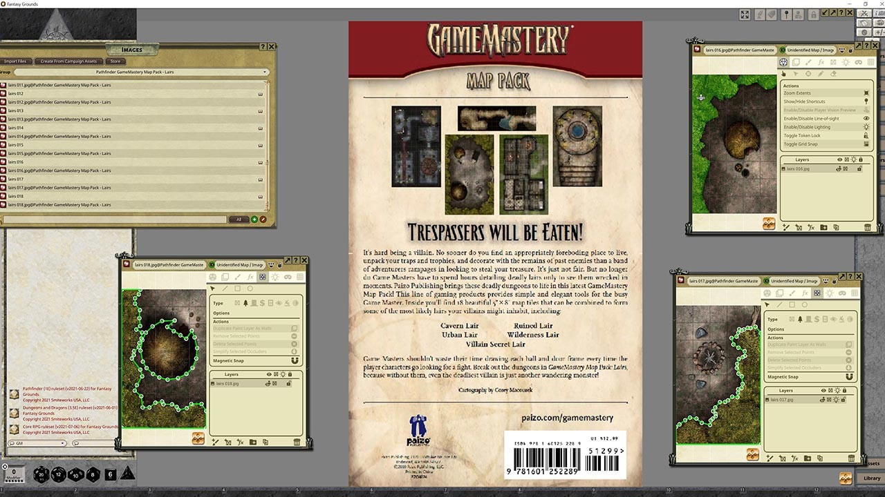Fantasy Grounds - Pathfinder RPG - GameMastery Map Pack: Lairs screenshot 1