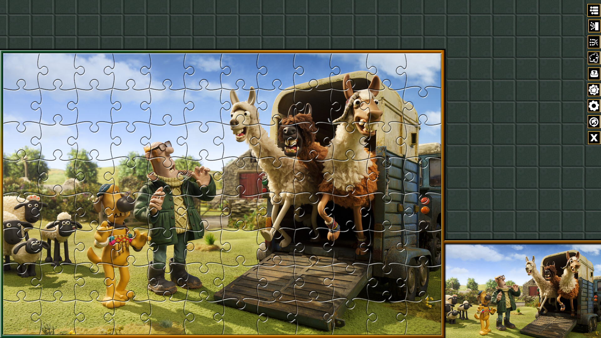 Pixel Puzzles Aardman Jigsaws: The Farmers Llamas screenshot 2