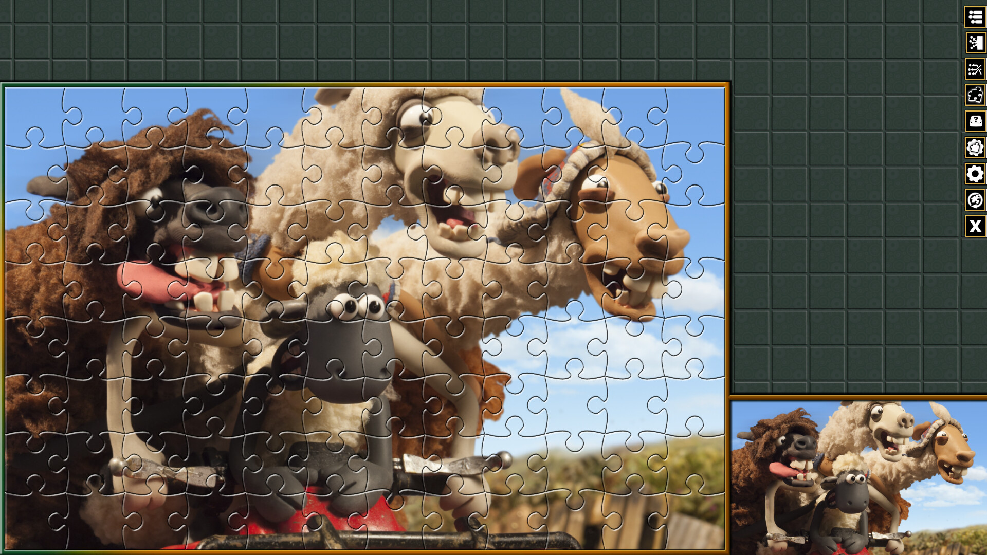 Pixel Puzzles Aardman Jigsaws: The Farmers Llamas screenshot 1
