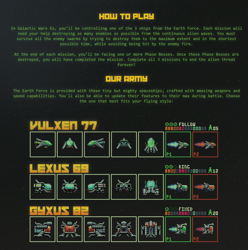 Galactic Wars EX - Pilot's Emergency Manual screenshot 2