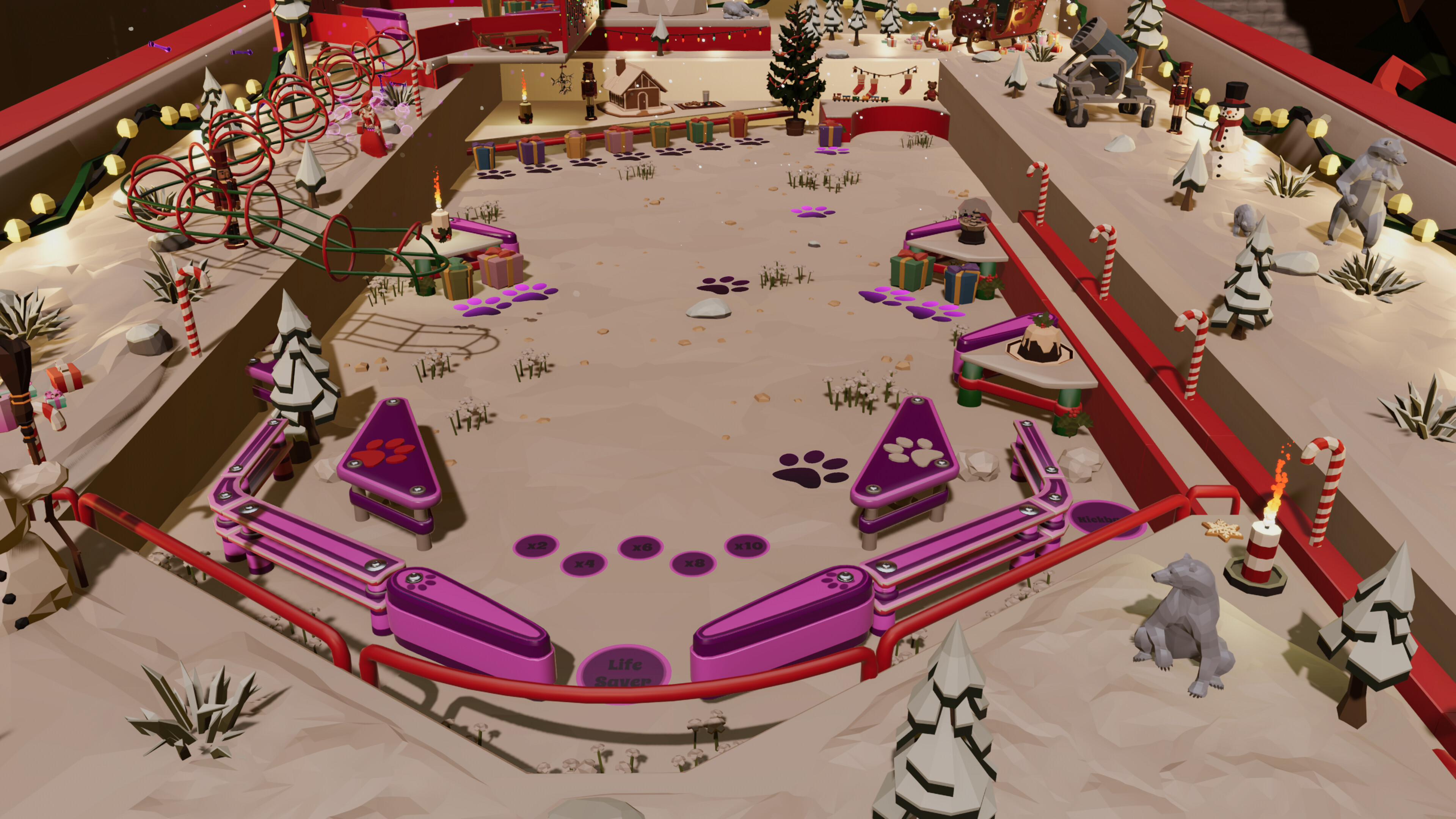 Roxy Raccoon's Pinball Panic - Christmas Carnage screenshot 1