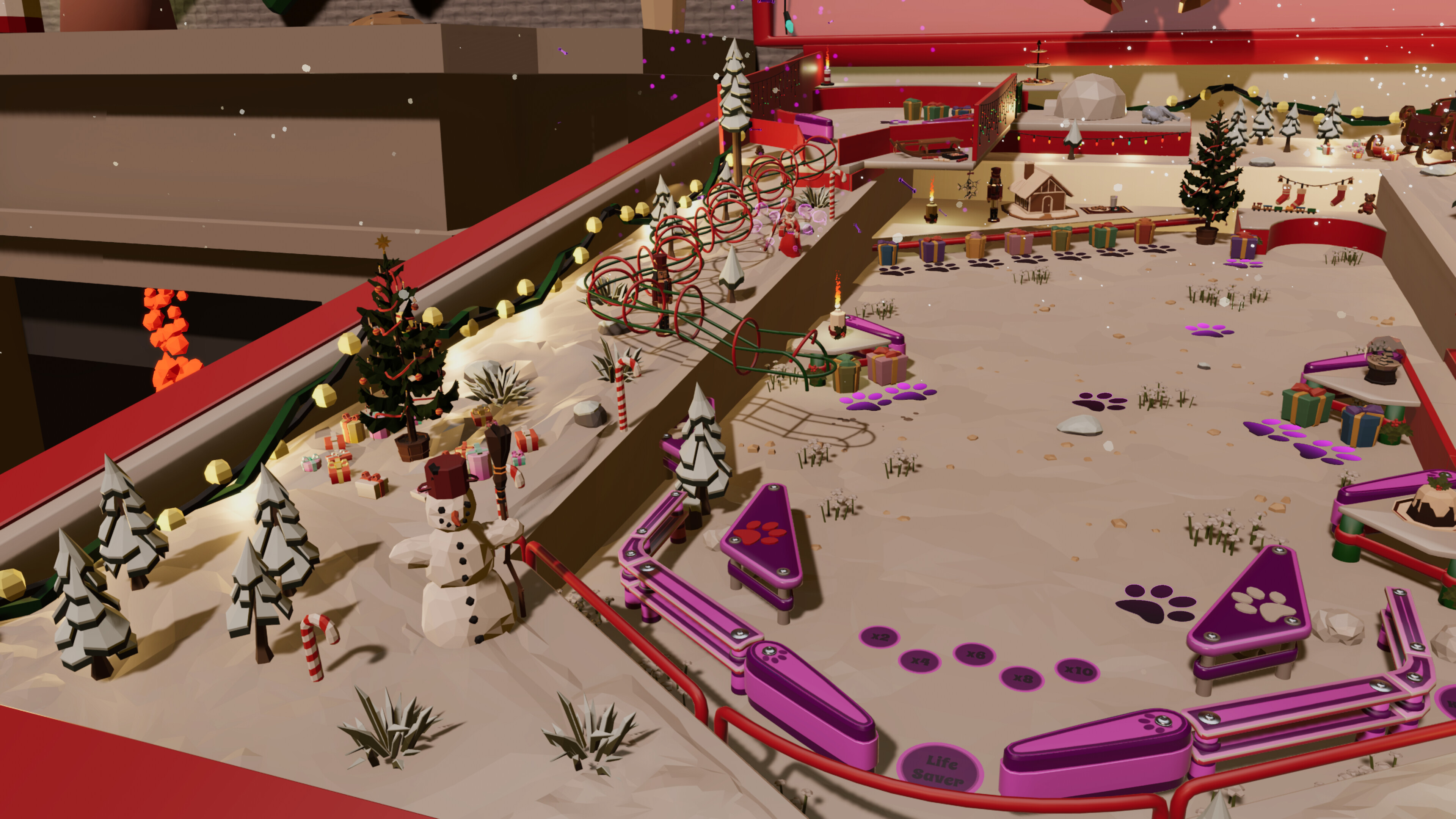 Roxy Raccoon's Pinball Panic - Christmas Carnage screenshot 2