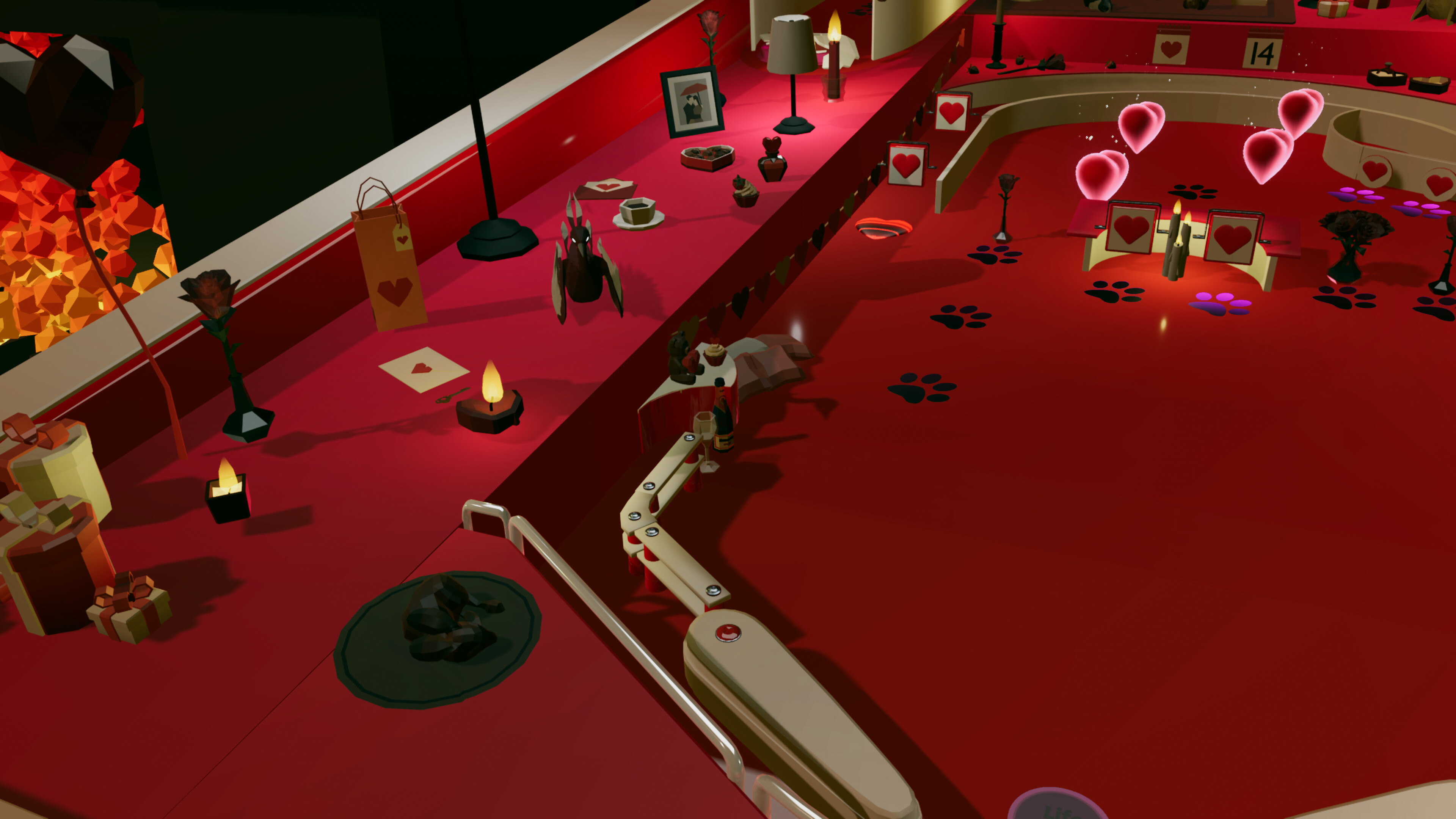 Roxy Raccoon's Pinball Panic - Vibrant Valentine screenshot 2