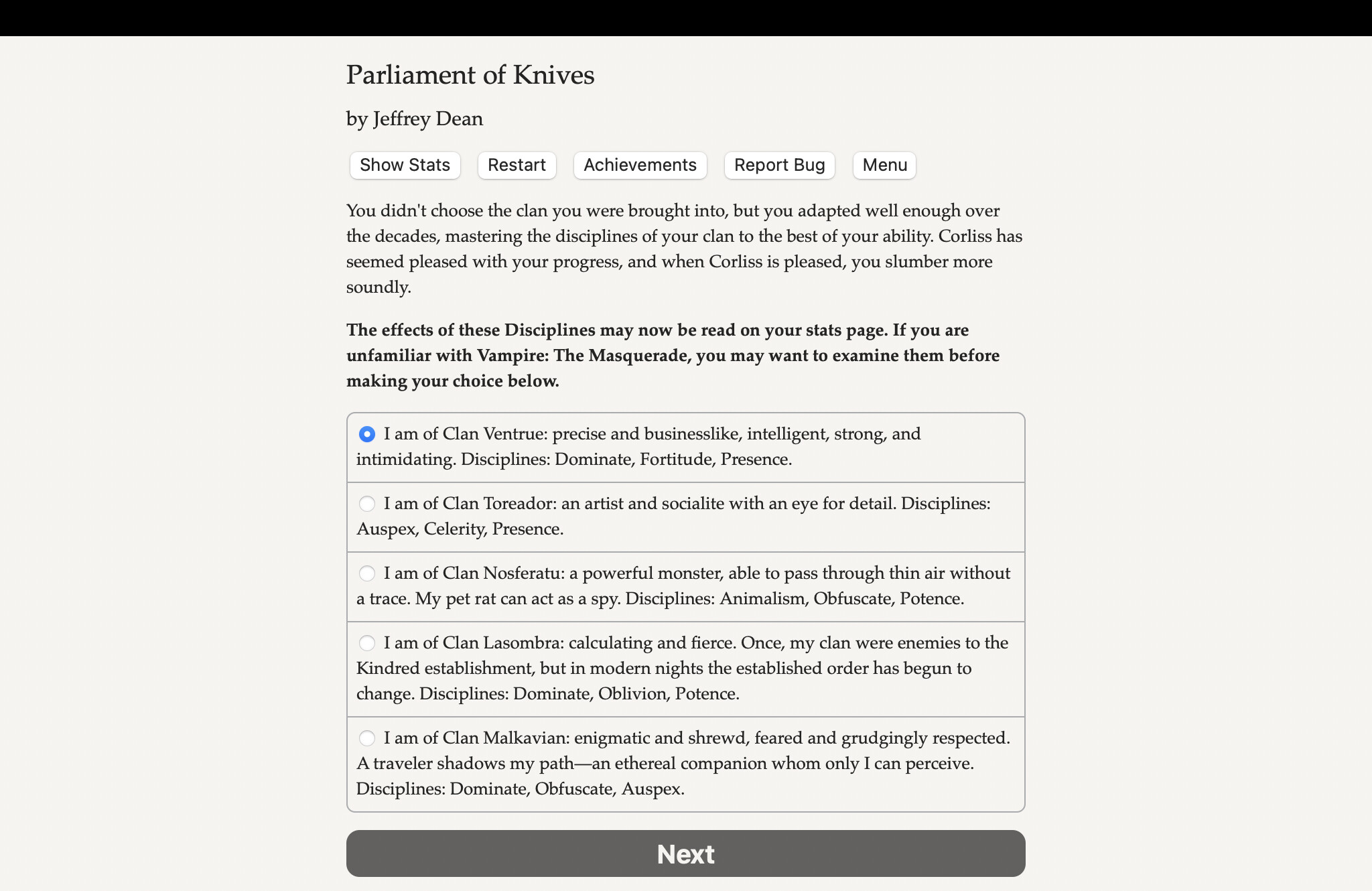 Vampire: The Masquerade — Parliament of Knives — What Stares Back screenshot 3