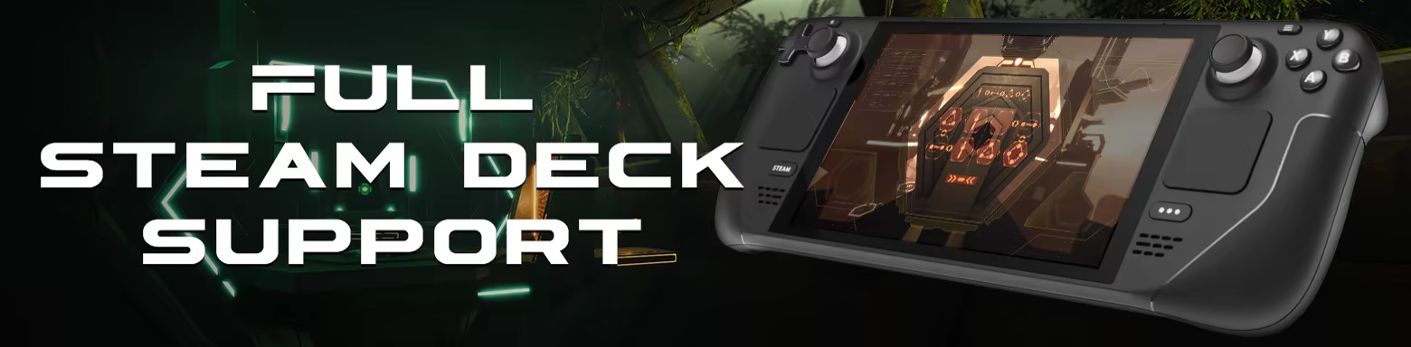 A banner image that reads "Full Steam Deck Support"