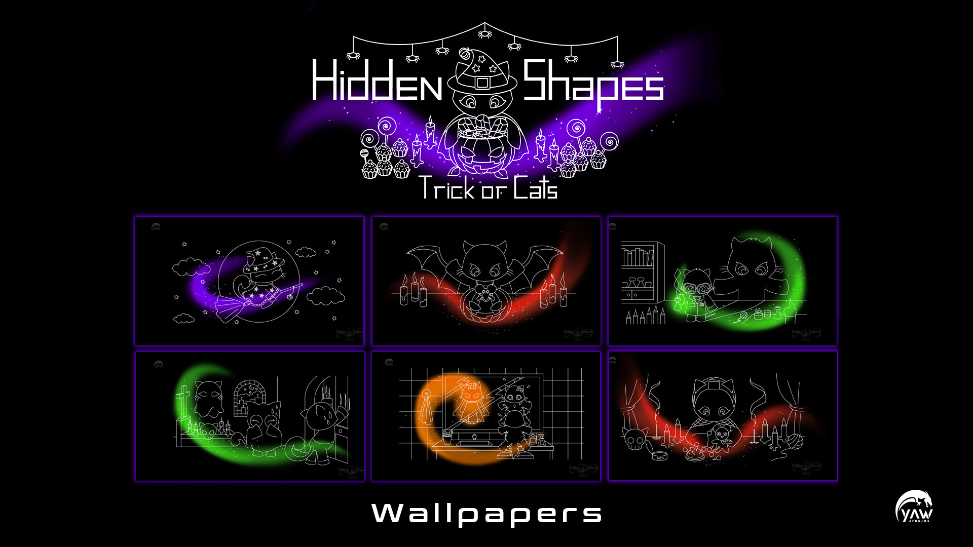 Hidden Shapes Trick or Cats - Wallpapers screenshot 1