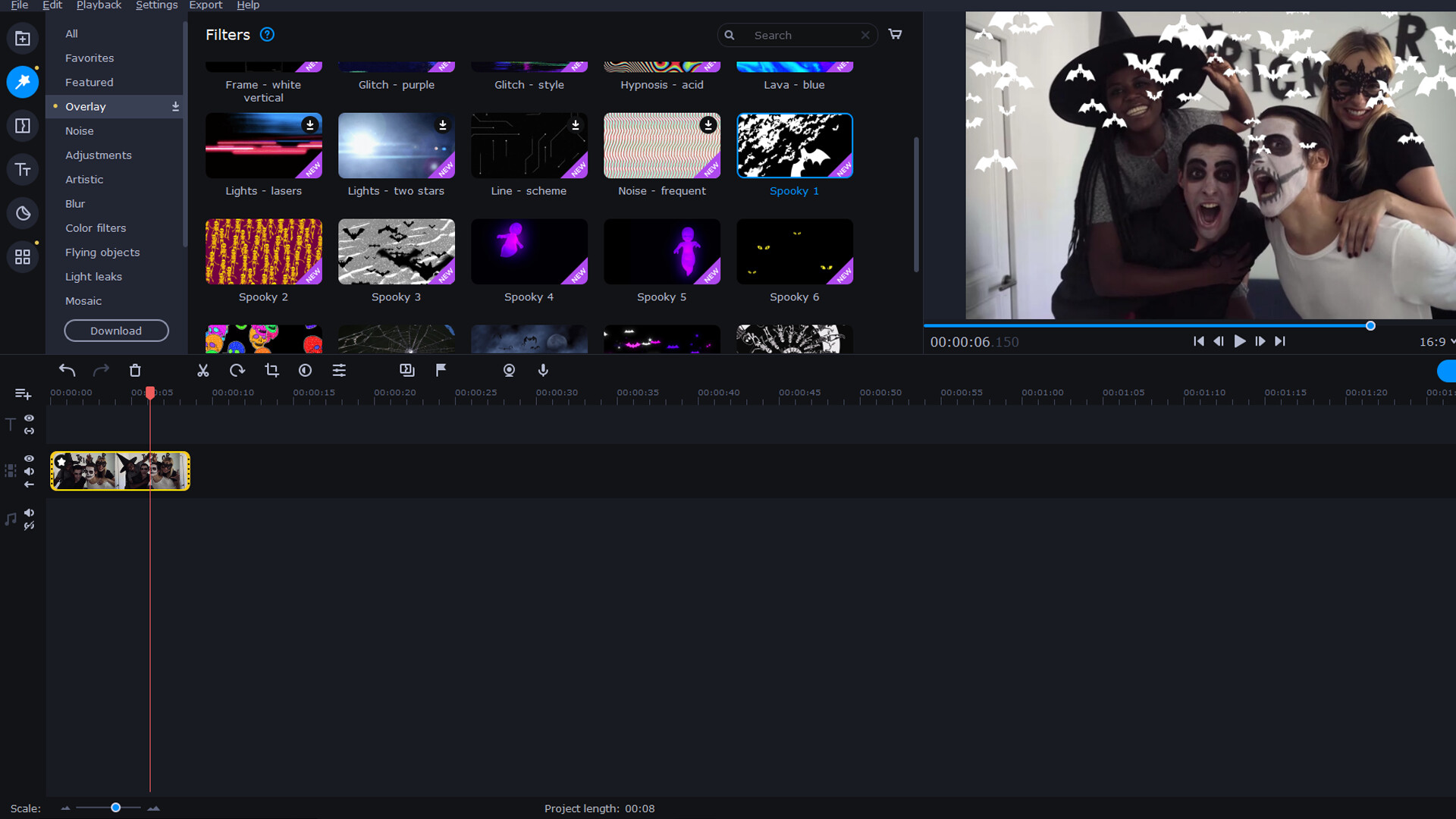Movavi Video Editor Plus 2022 - Spooky Overlay Pack screenshot 2