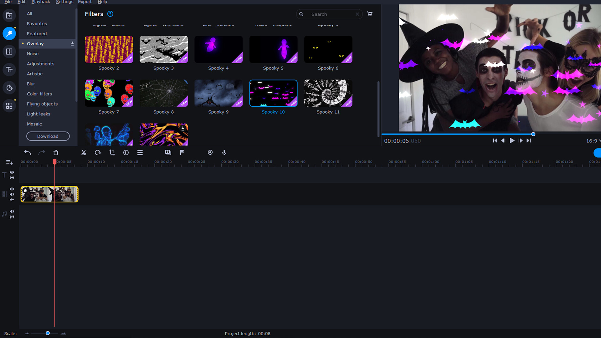 Movavi Video Editor Plus 2022 - Spooky Overlay Pack screenshot 4