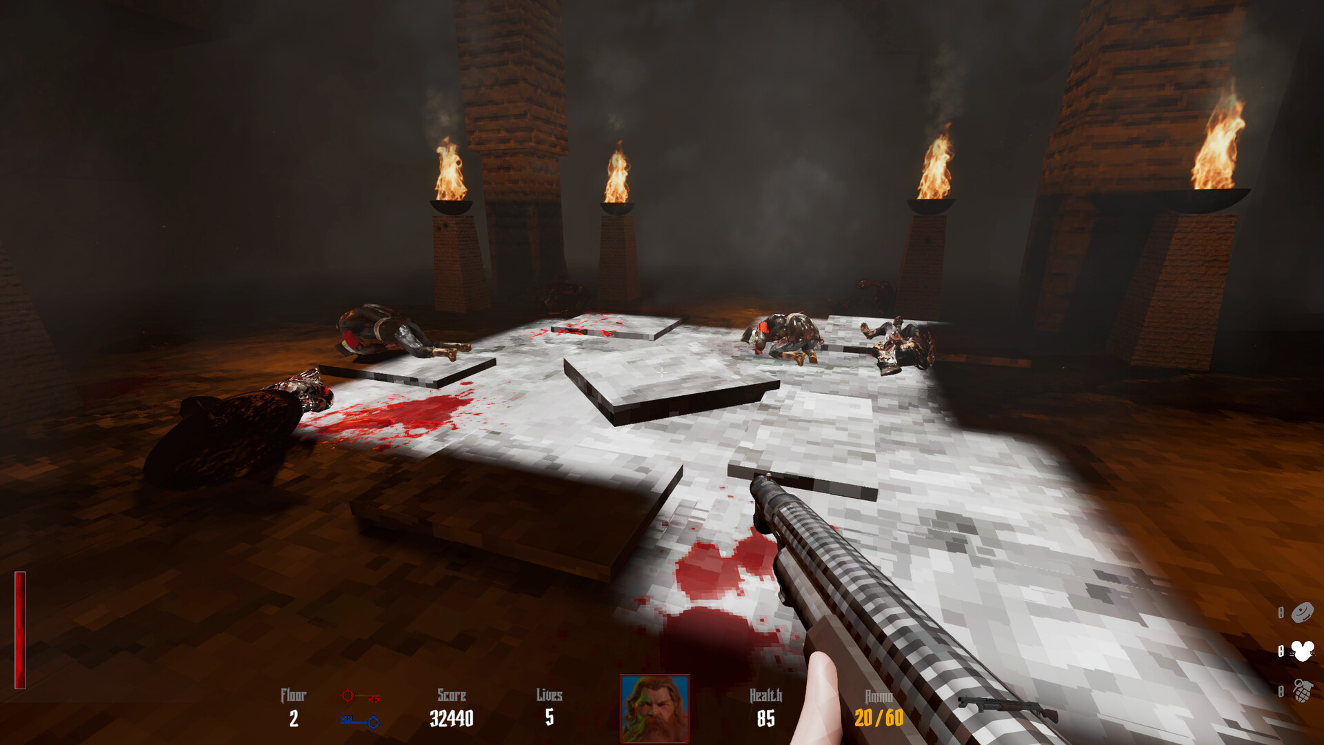 5 jogos gratuitos para aproveitar o fim de semana no PC, consoles e mobile 6 Imagem do jogo Darkenstein 3D, com gráficos em pixel art