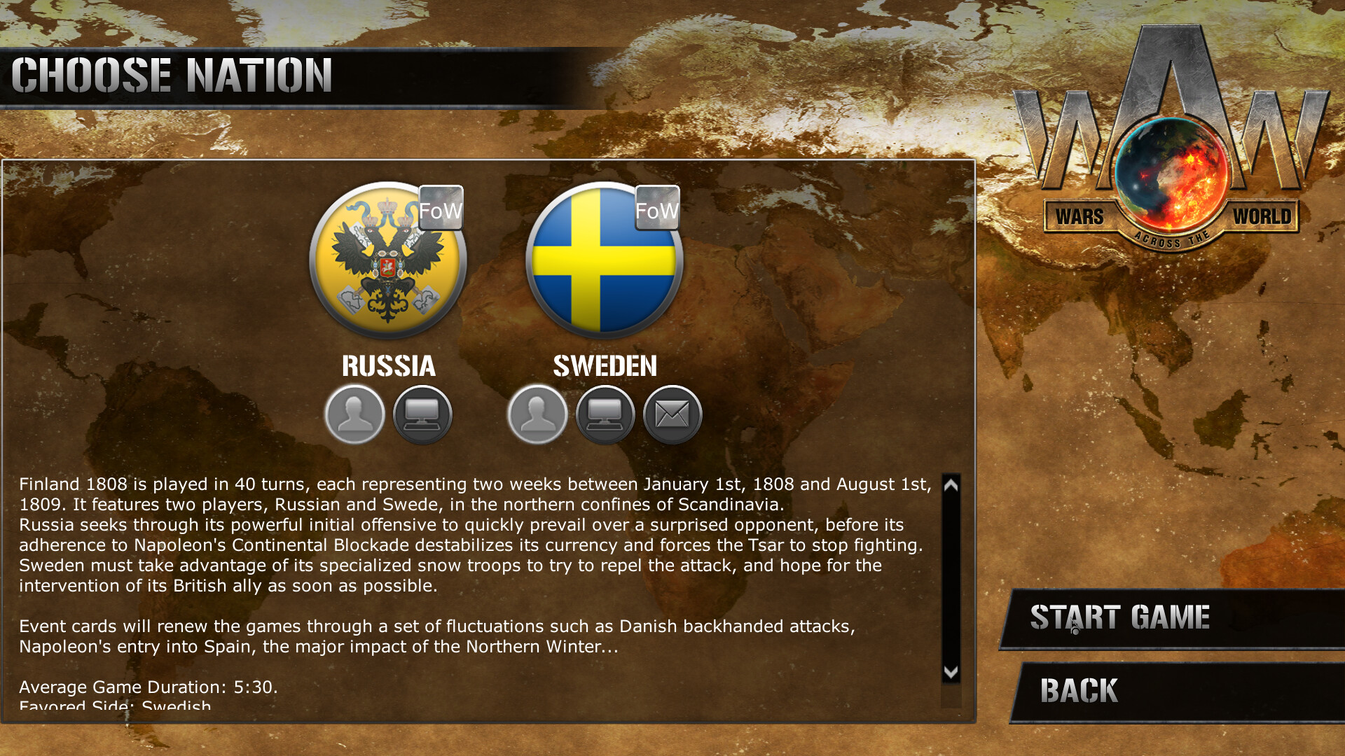 Wars Across The World: Finland 1808 screenshot 4