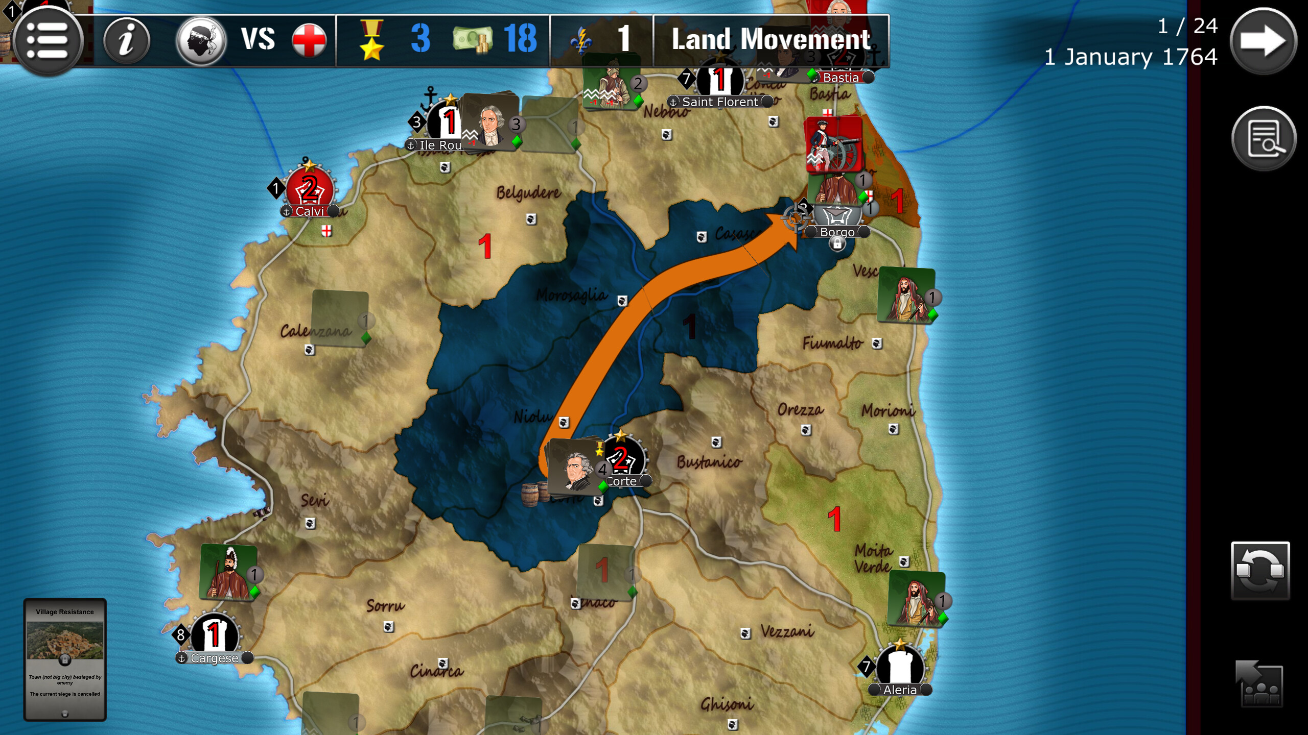 Wars Across The World: Corsica 1764 screenshot 4