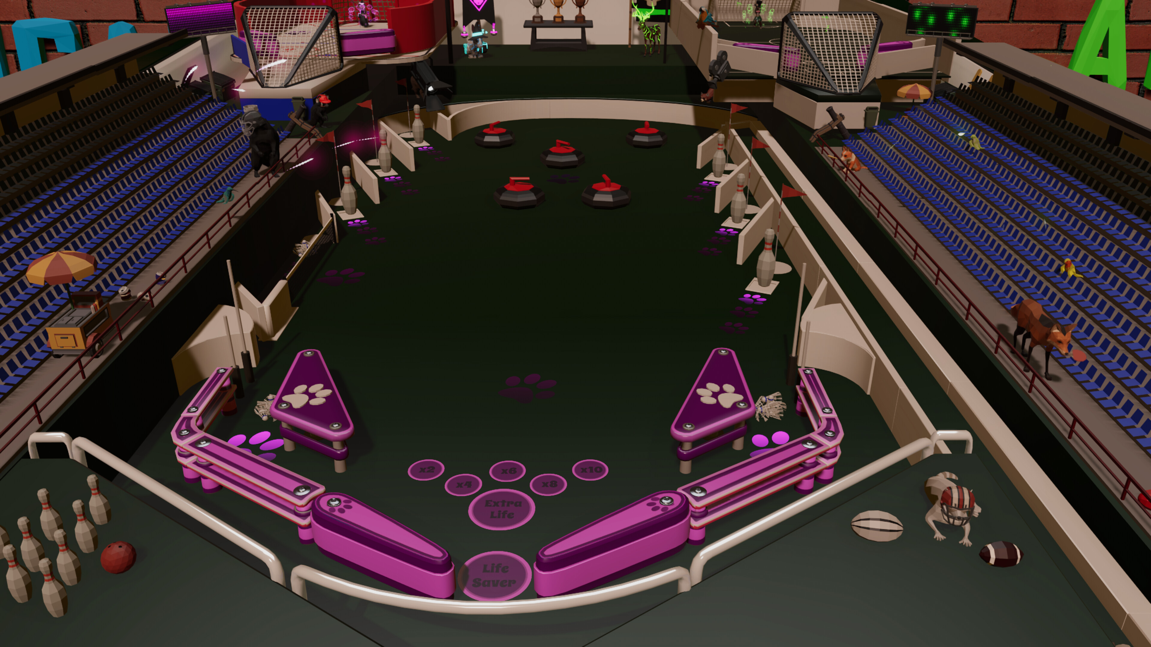 Roxy Raccoon's Pinball Panic - Sports Spectacle screenshot 1