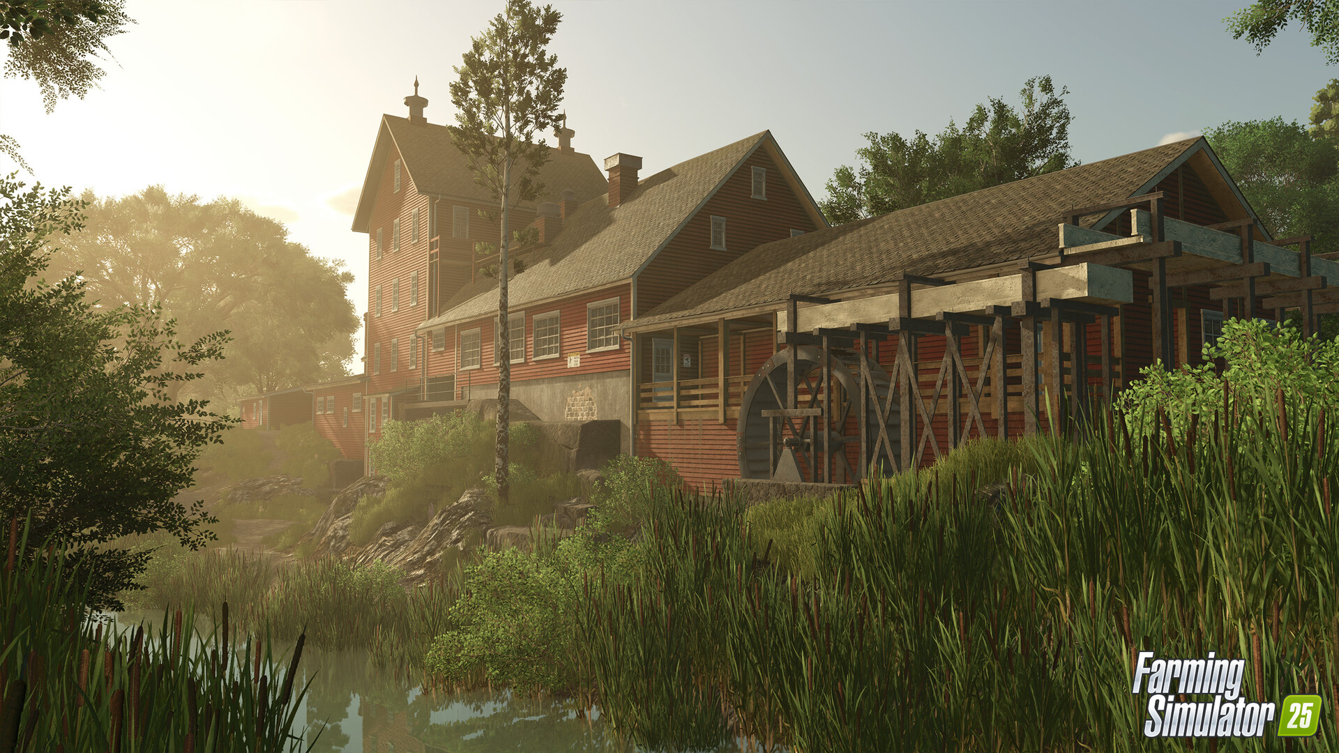 Animales en Farming Simulator 25, mostrando comportamientos naturales en un entorno detallado.