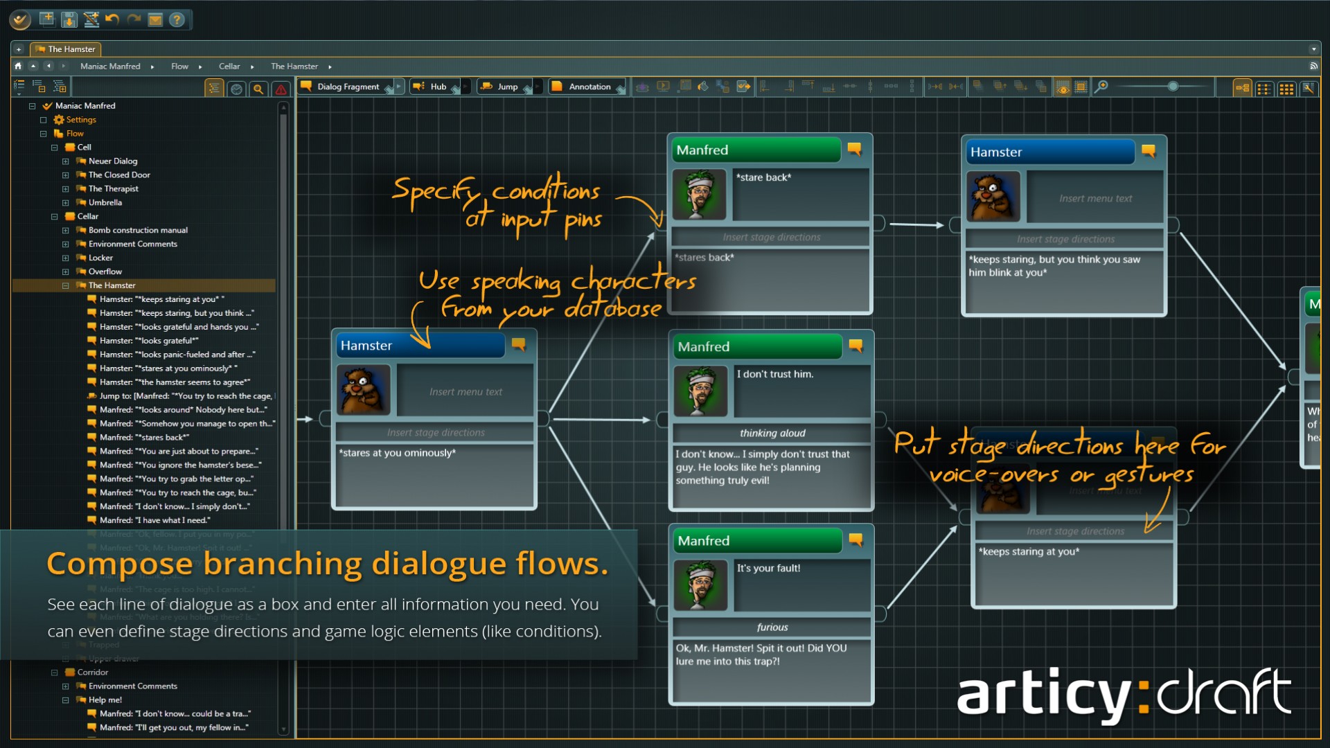 articy:draft screenshot 3