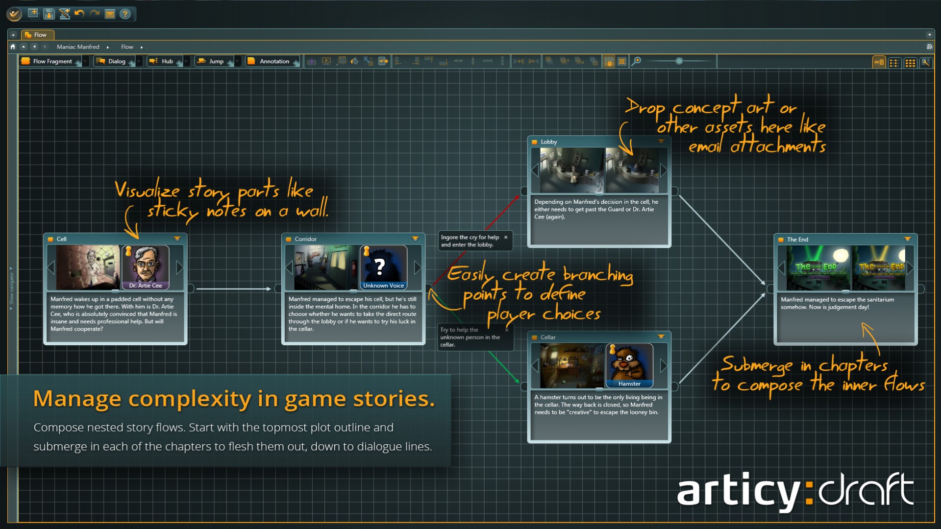articy:draft screenshot 2