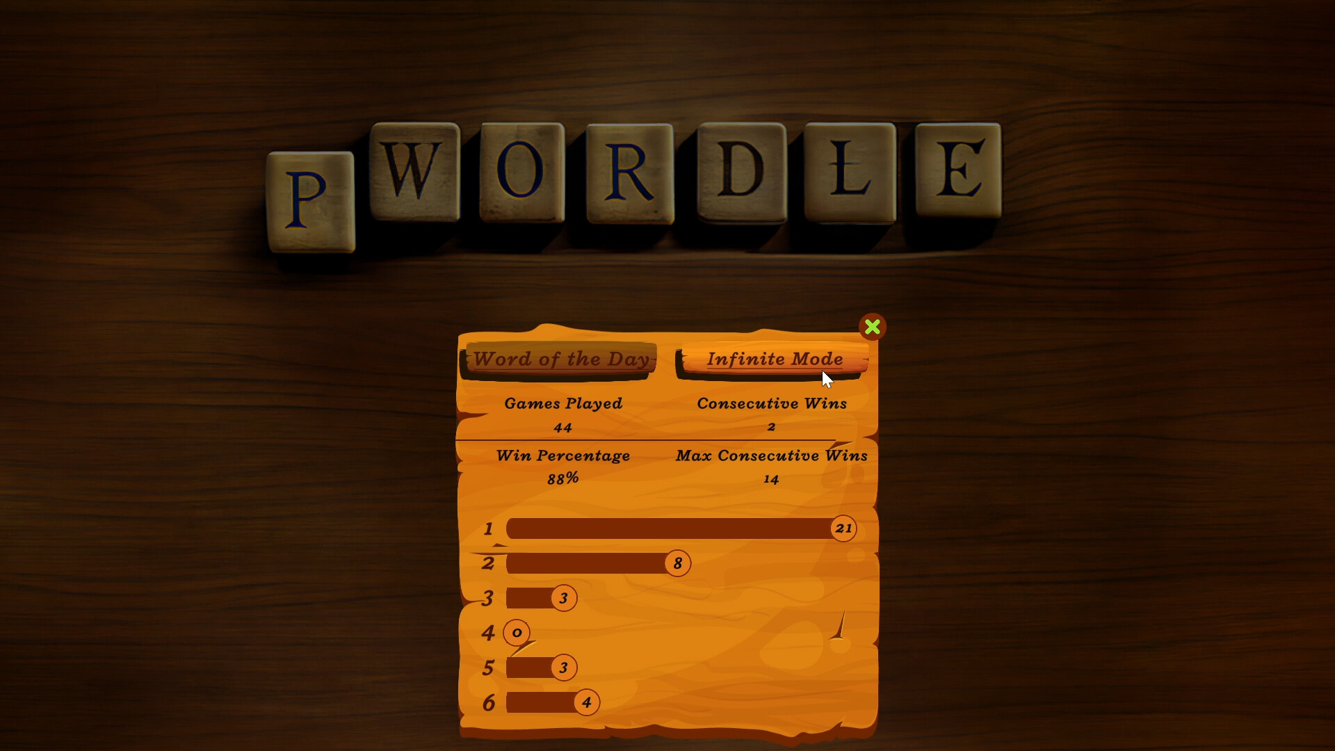 pWordle screenshot 6