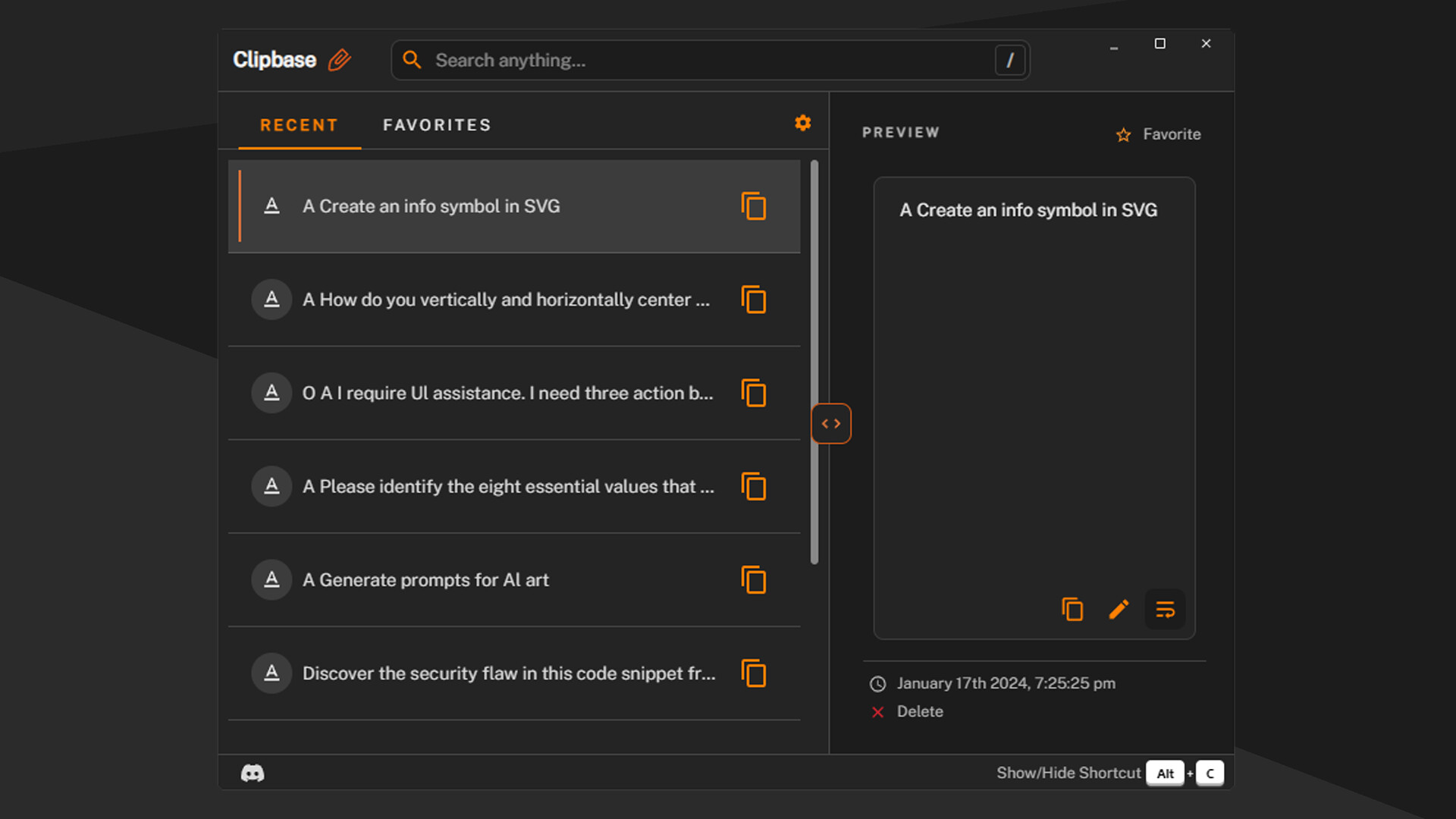 Clipbase screenshot 2