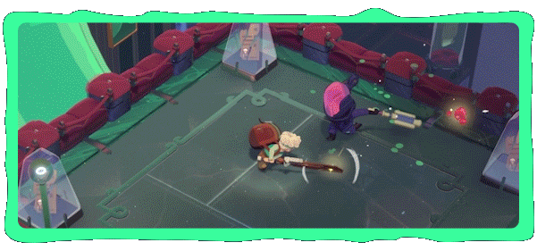 Nhân vật Moonlighter 2 sử dụng kiếm tấn công quái vật trong hầm ngục công nghệ