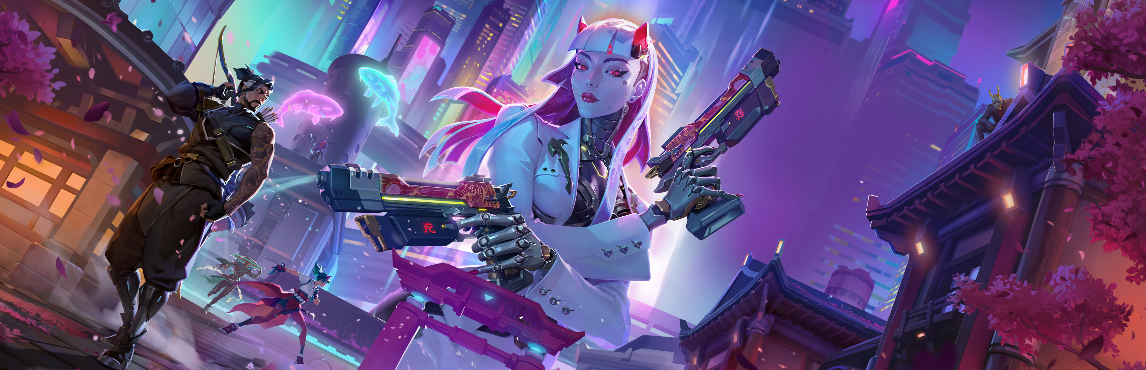 Official Steam artwork with Overwatch 2 heroes used to check readability before changing graphics settings
