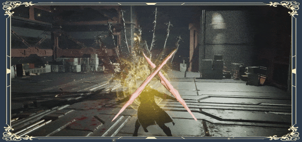 CODE VEIN II Gameplay Nhân vật tung đòn tấn công X-slash màu hồng