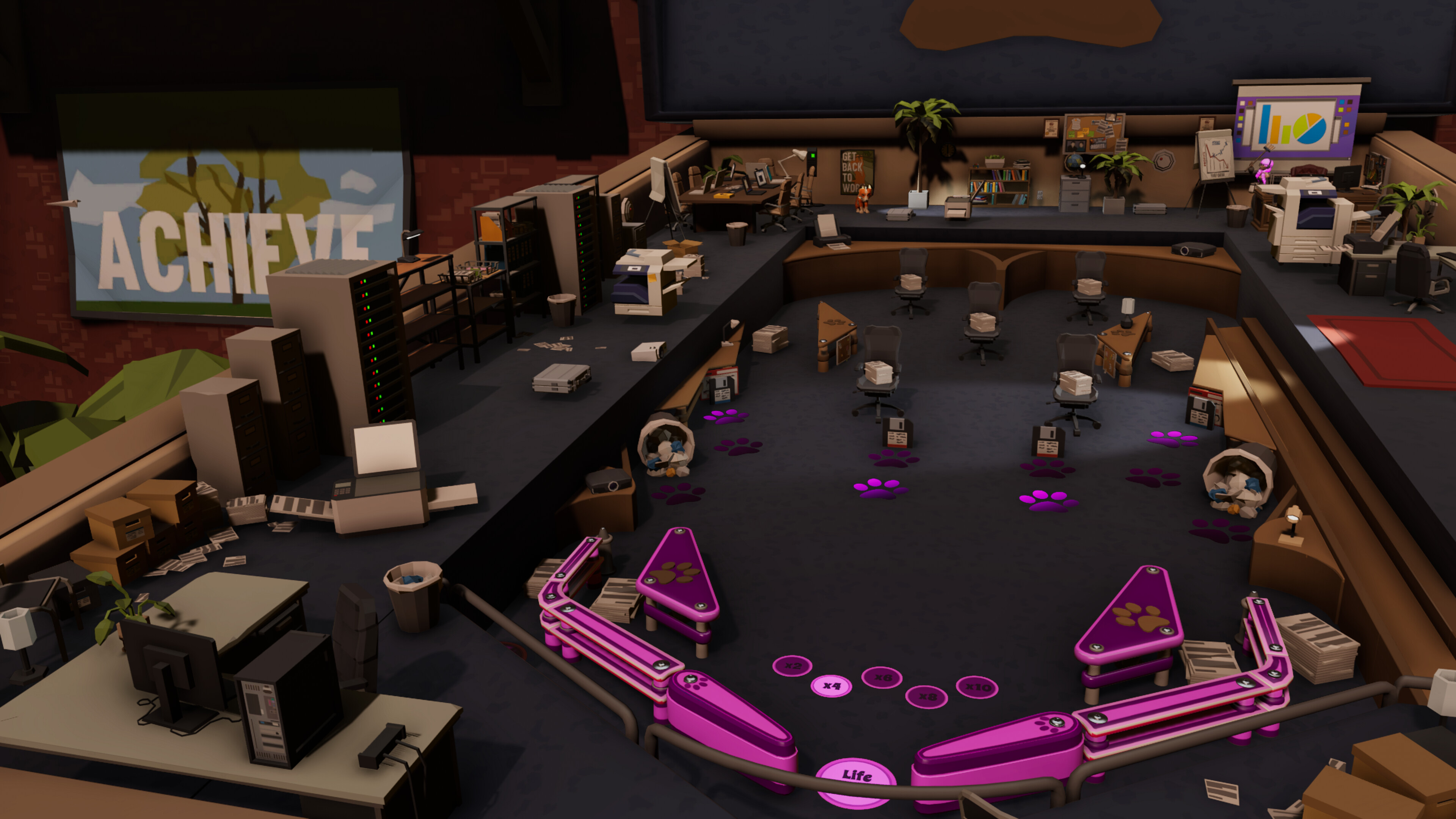 Roxy Raccoon's Pinball Panic - Workplace Worries screenshot 2