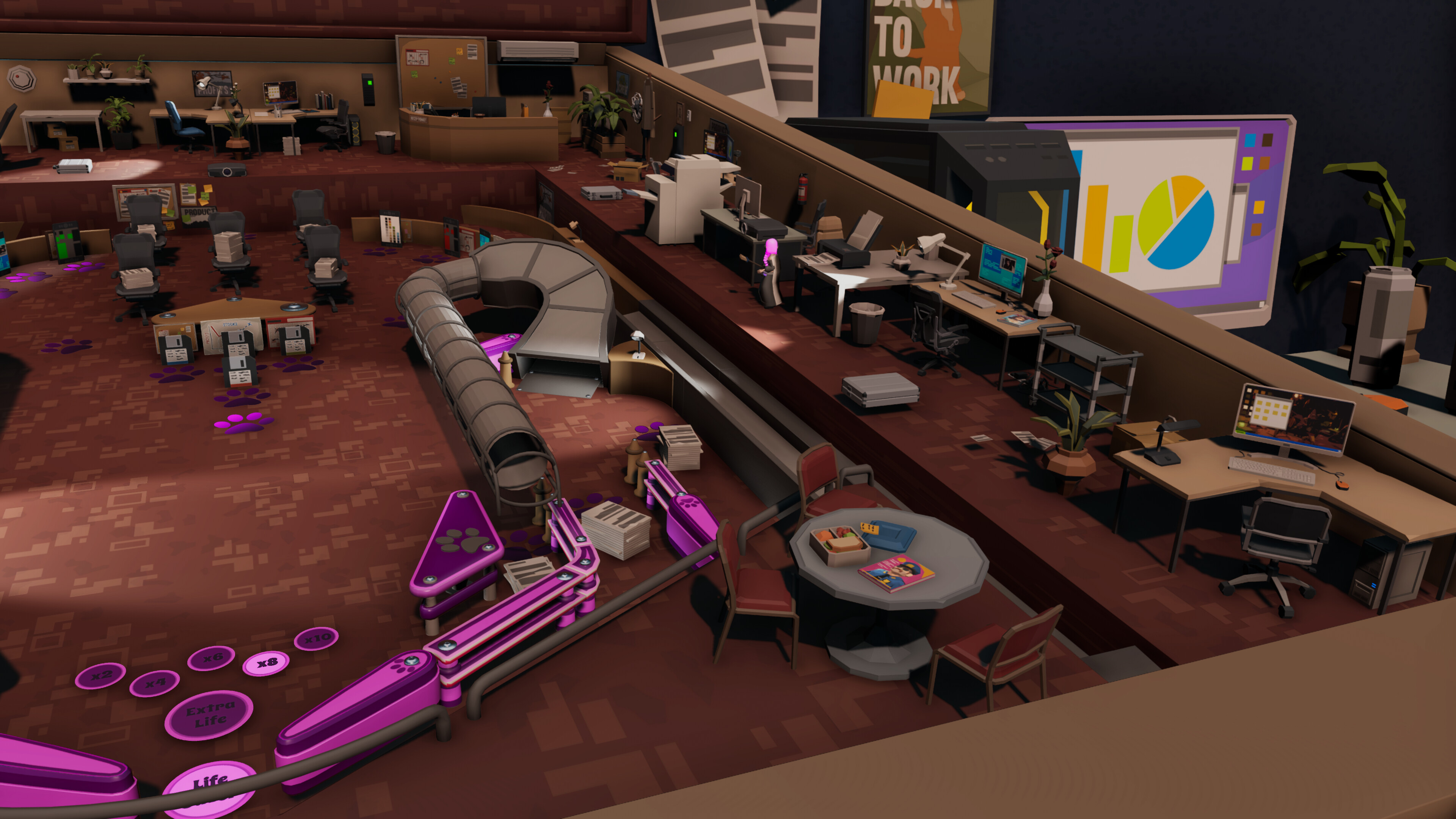 Roxy Raccoon's Pinball Panic - Workplace Worries screenshot 13
