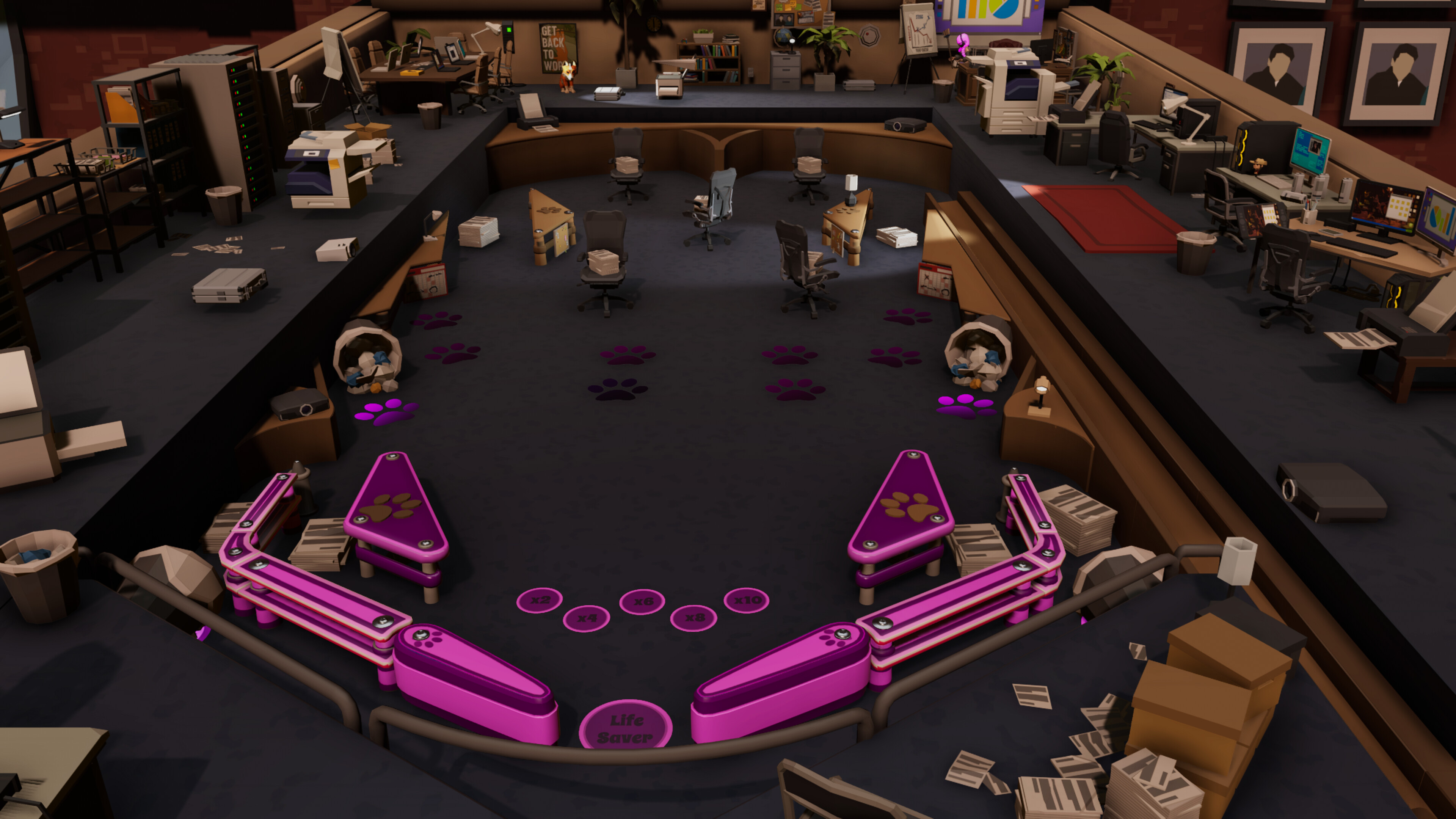 Roxy Raccoon's Pinball Panic - Workplace Worries screenshot 1