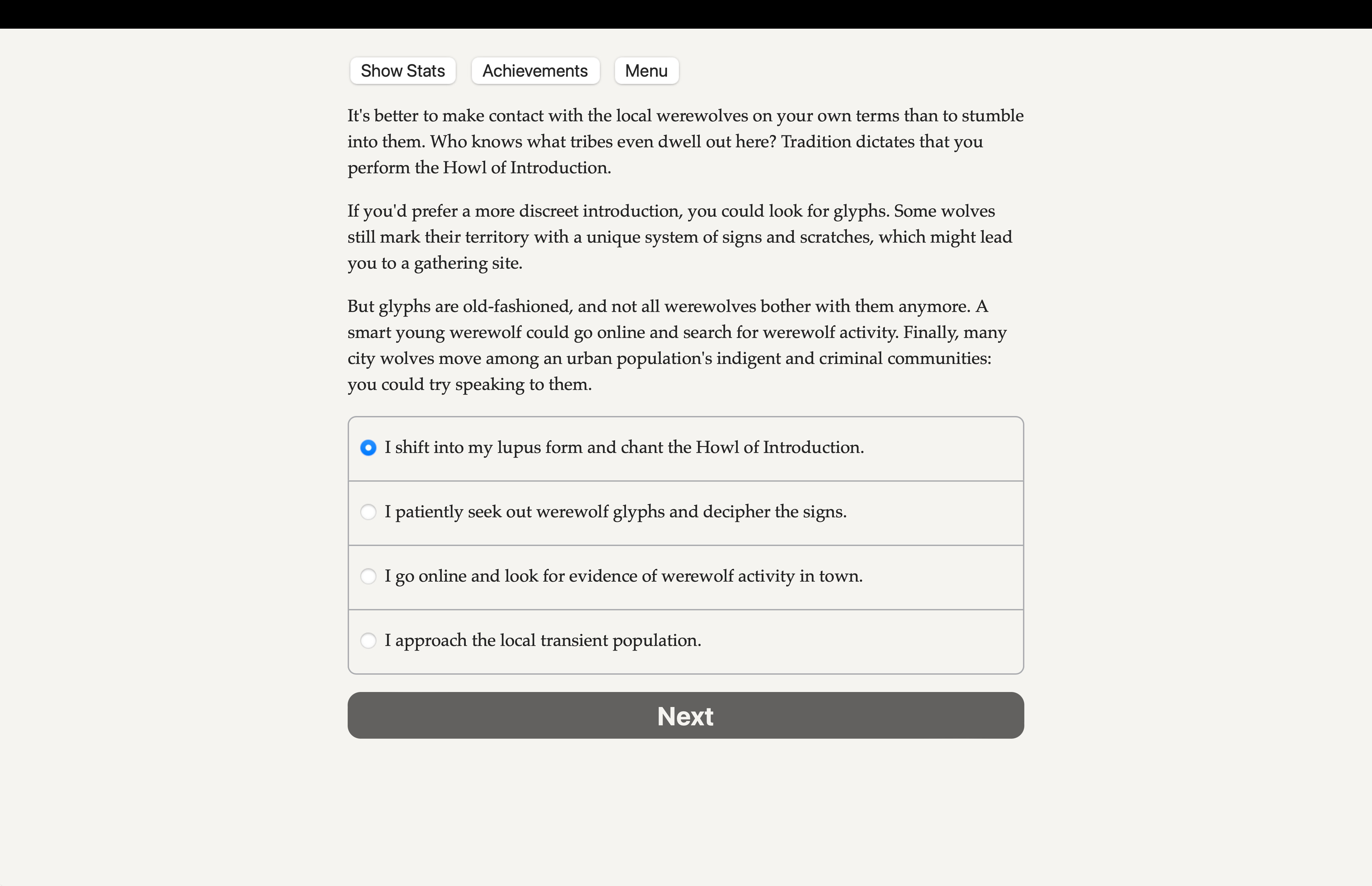 Werewolf: The Apocalypse — The Book of Hungry Names screenshot 1