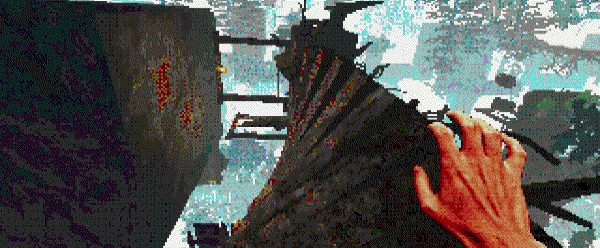  Eclipsium gameplay, hình ảnh thành phố đổ nát, u ám từ góc nhìn trên cao.