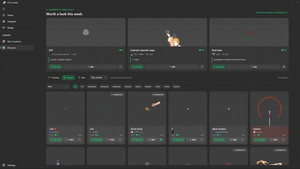 EZ-Crosshair — Custom Crosshair Overlay & Aim Trainer screenshot