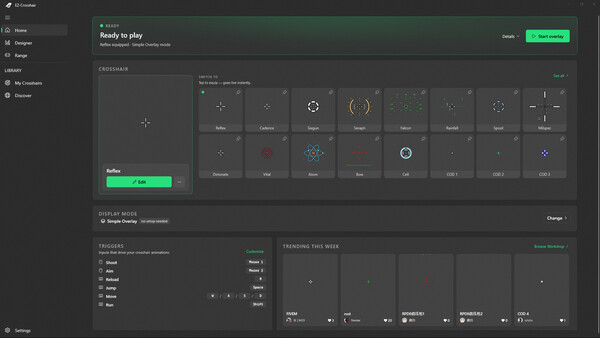 EZ-Crosshair — Custom Crosshair Overlay & Aim Trainer screenshot