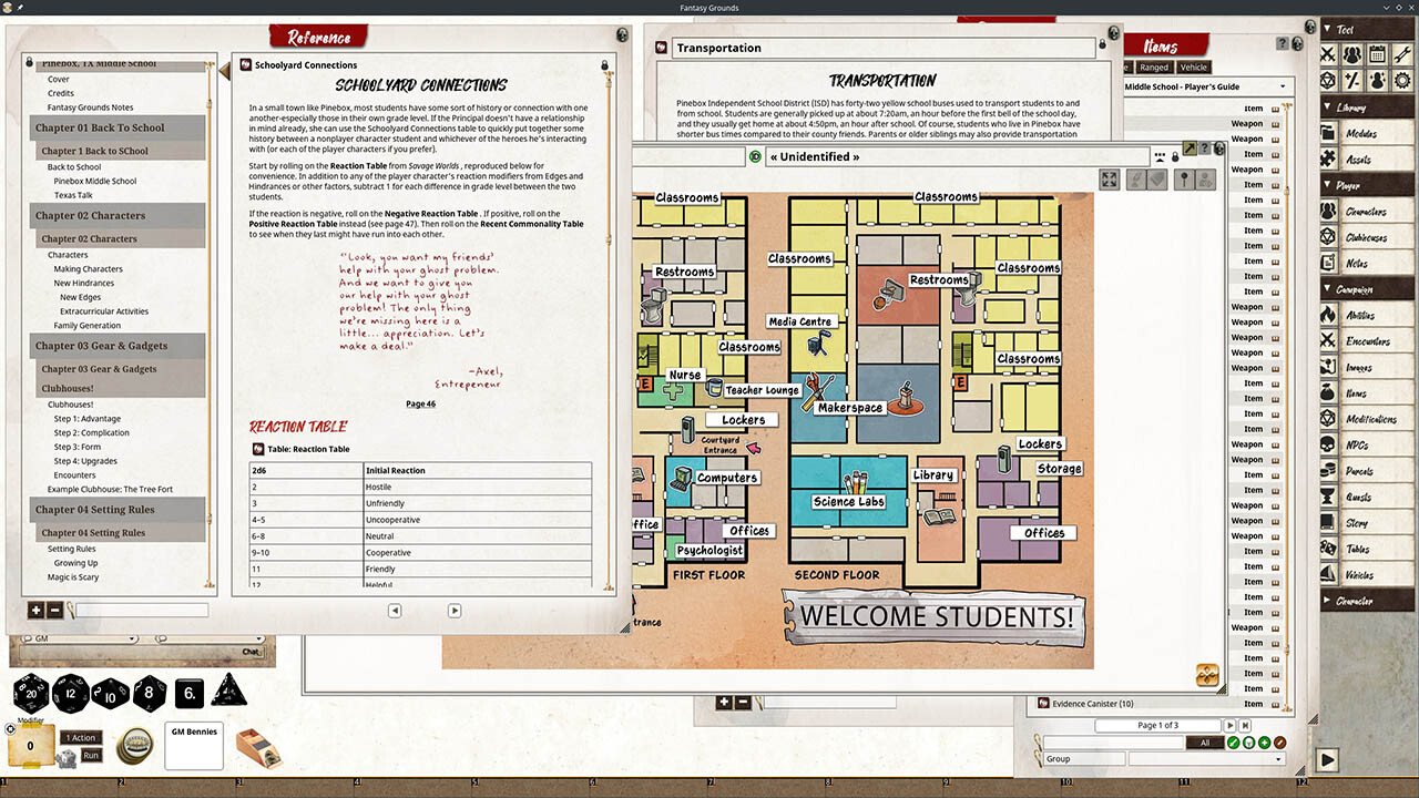 Fantasy Grounds - Pinebox Middle School screenshot 2