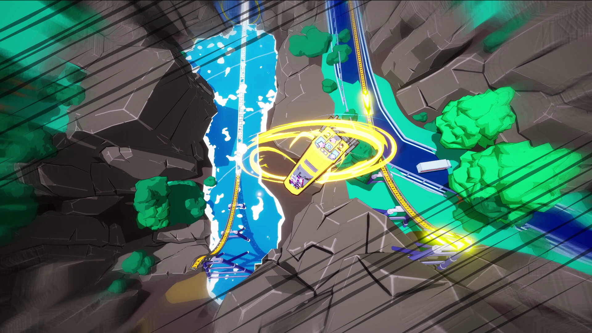 Denshattack! leva acrobacias de trem futuristas ao PC, PS5 e Xbox em 2026
