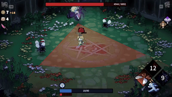 Escena de combate de Garden of Witches