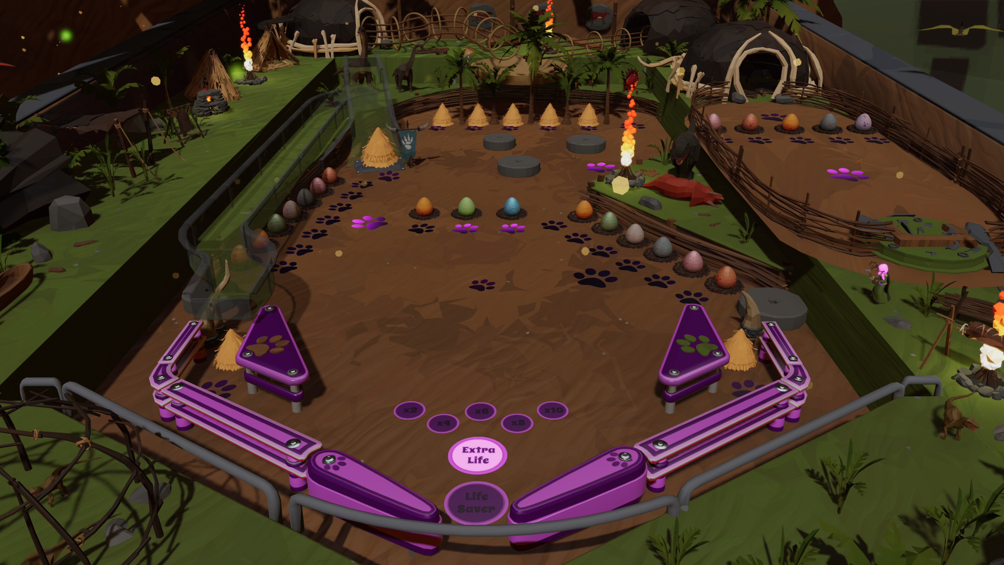 Roxy Raccoon's Pinball Panic - Prehistoric Paradise screenshot 1