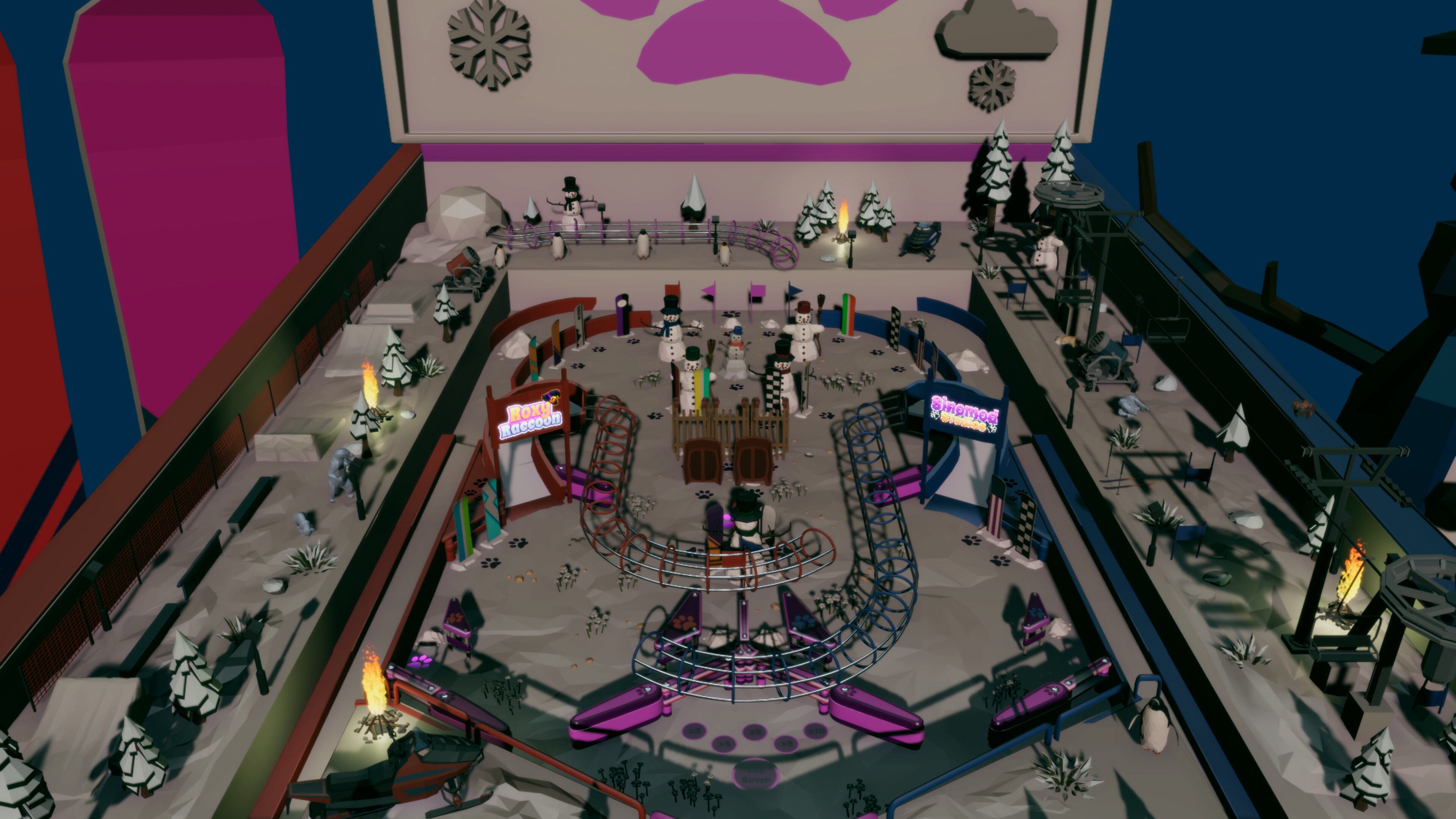 Roxy Raccoon's Pinball Panic - Winter Whimsy screenshot 1