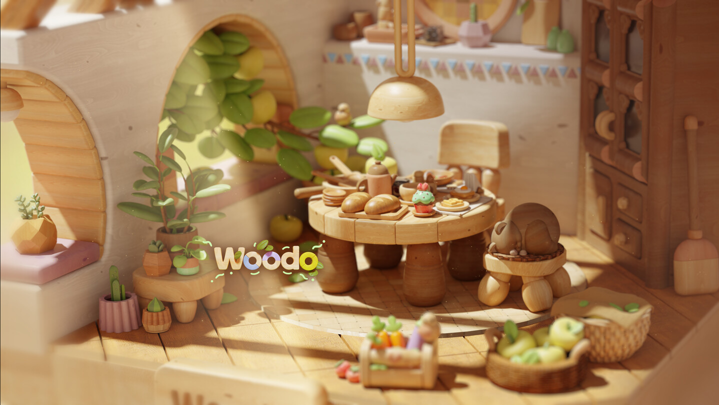 Gli indie più interessanti in uscita questa settimana 5 Il villaggio di legno di Woodo, con le casette in parte ancora da montare e in parte già colorate