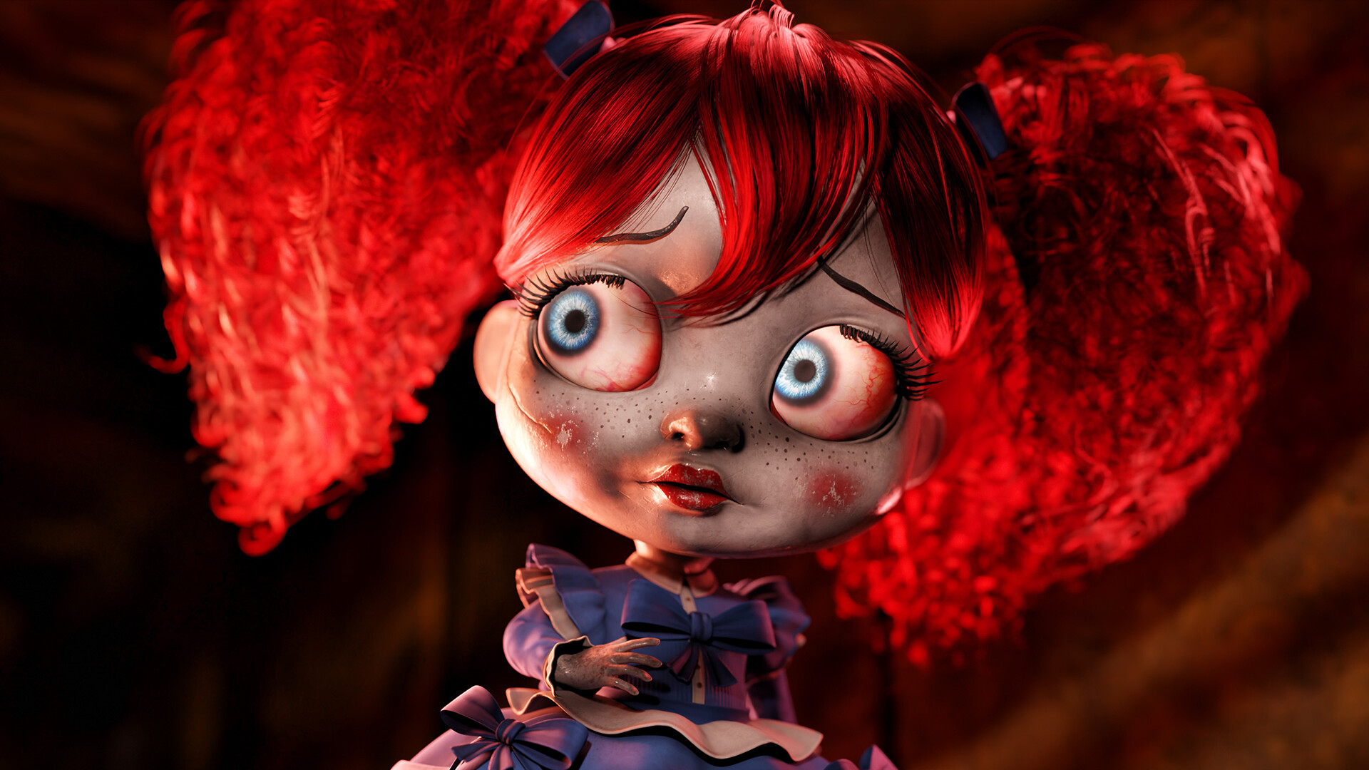 Close view of Poppy reminding players to follow dialogue and subtitles