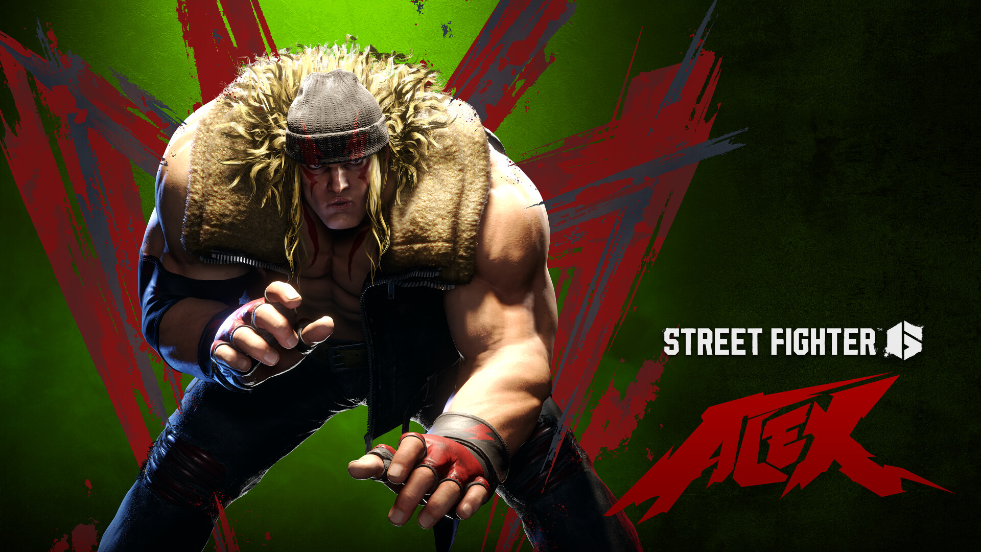 Official Street Fighter 6 image with Alex to remind players to test performance before online matches
