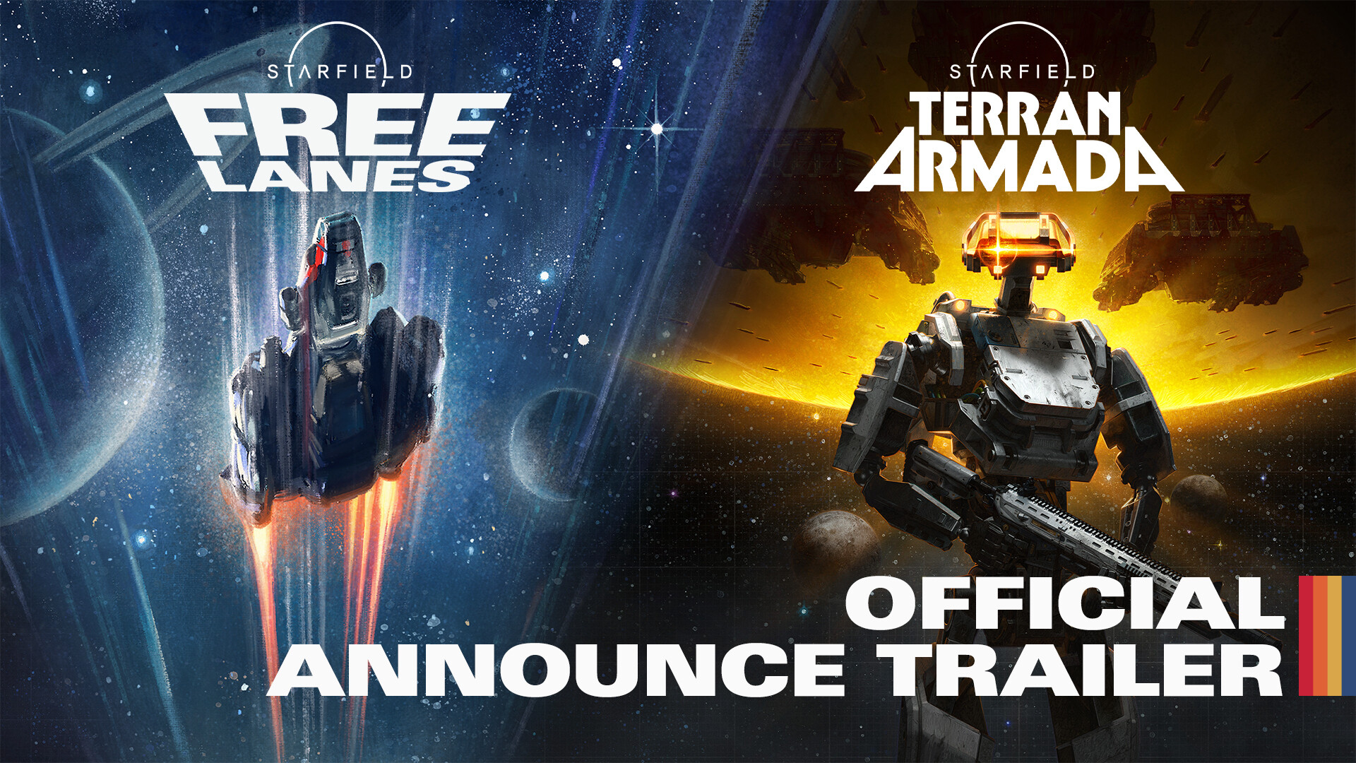 Official Starfield Free Lanes and Terran Armada key image, showing the update that expands space travel priorities